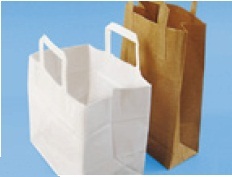 Papiertragetaschen mit Flachhenkel weiß 22x10x36cm 70g/m² 250St.