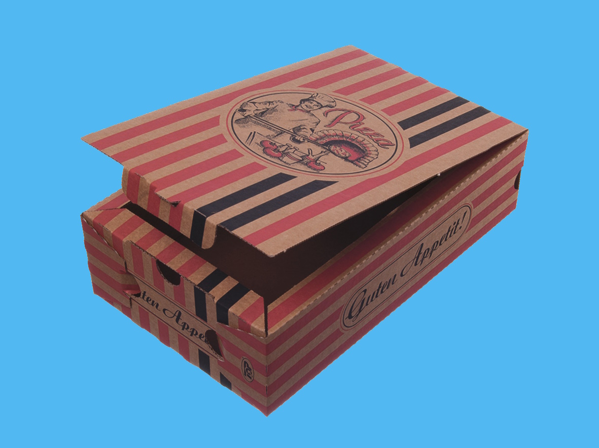 Calzone Pizzakartons mit Neutralmotiv braun Kraft 27x16x7cm 100St