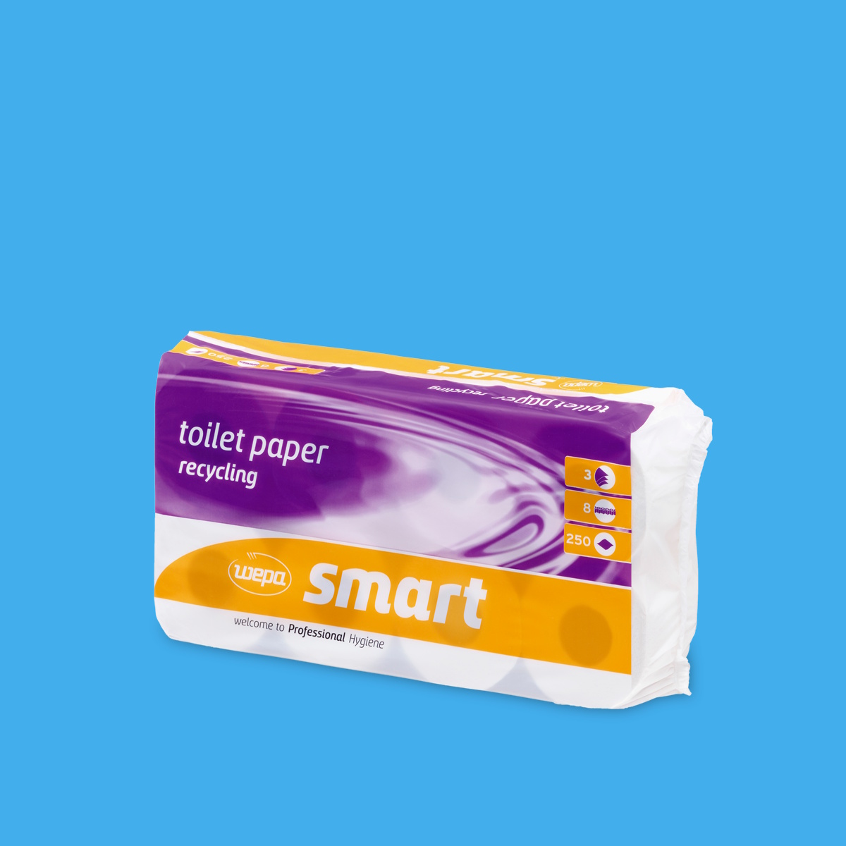 Toilettenpapier "smart" Kleinrolle hochweiß 3-lg 250Bl. 8x8 Rollen