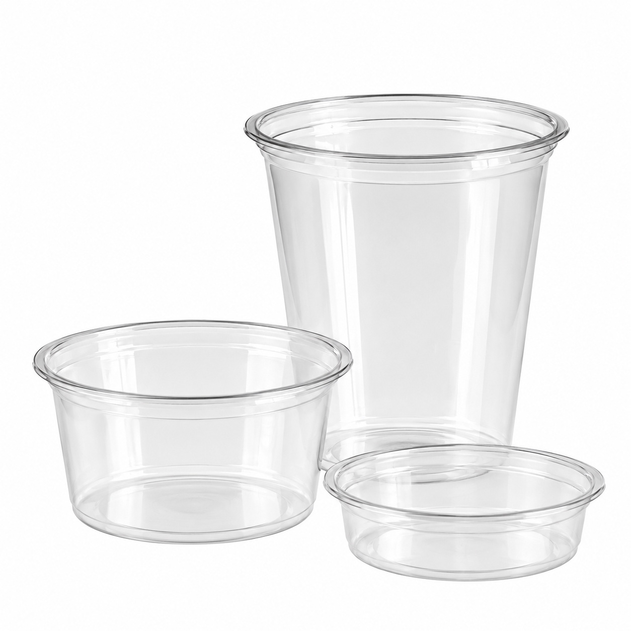Deli Gourmet Premium Verpackungsbecher rund Ø117mm klar rPET 500St. versch. Größen