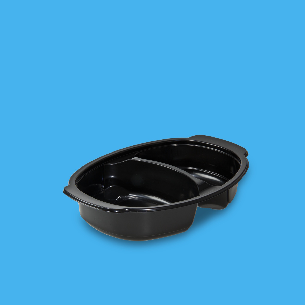 Mikrowellen Menüschalen schwarz oval PP recycelbar versch. Größen 500St