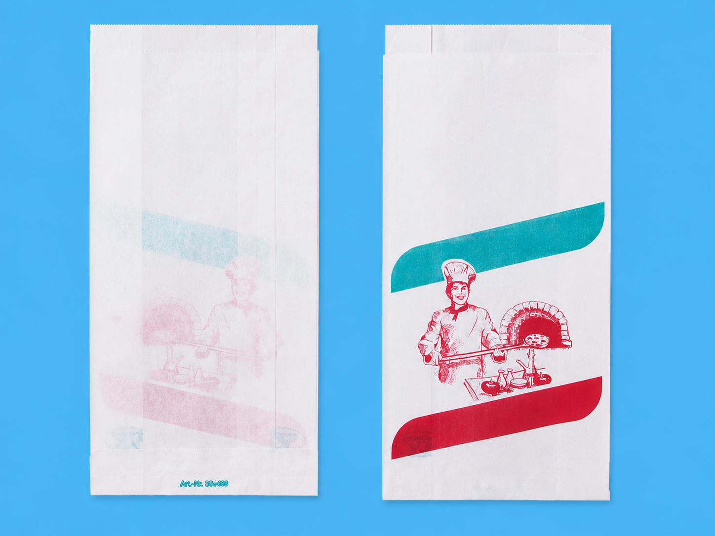 Pizzabrötchenbeutel Papier 20+7x32cm fettdicht 1000St