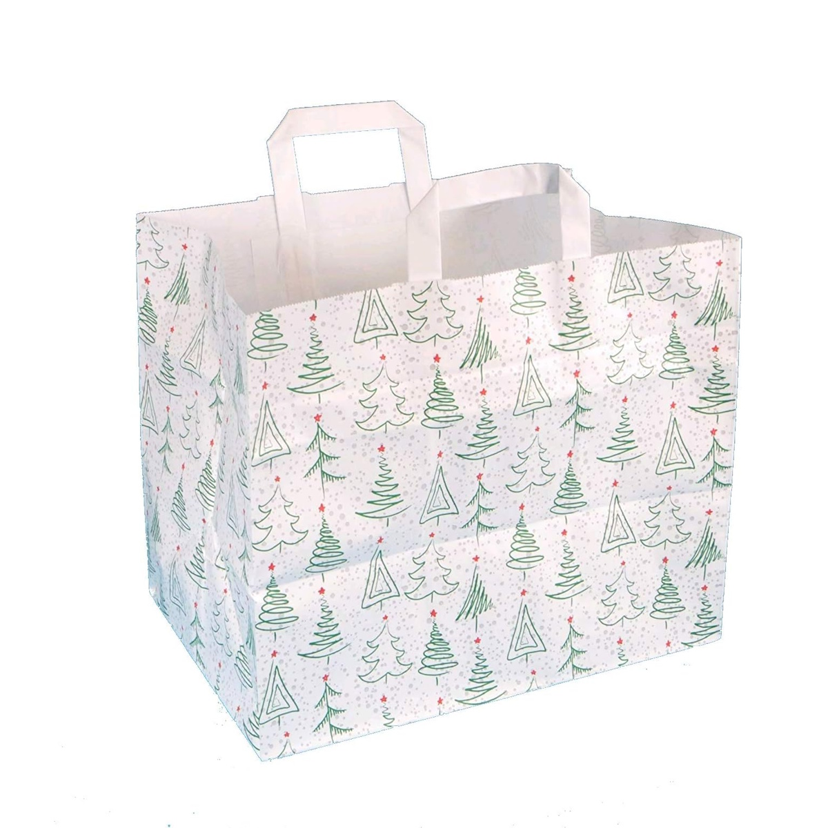 Papiertragetaschen Weihnachten weiß grün rot 70g/m² 250St versch. Größen