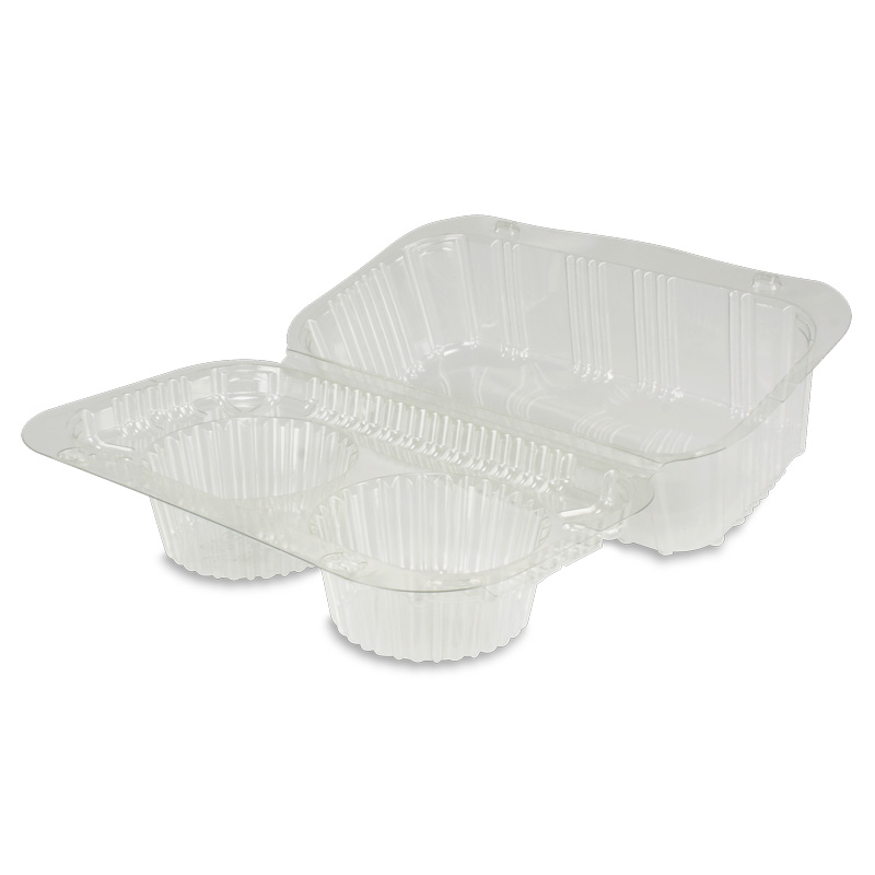 Klarsicht Muffin- & Cupcakeboxen für 2 Stück 191x115x95mm PET recycelbar 400St