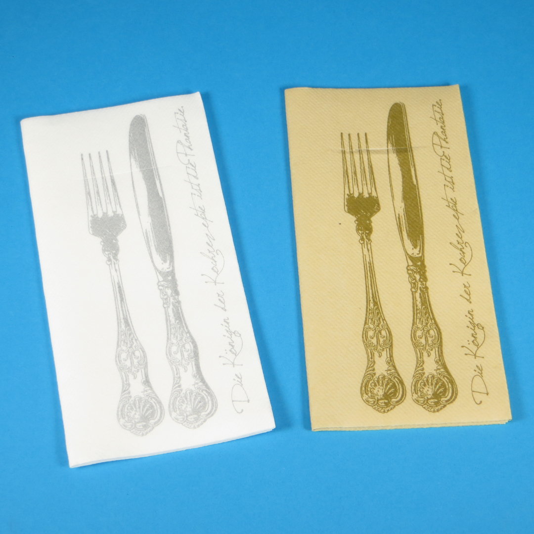 Pocket Napkins "Messer & Gabel" 40x40cm 1/8 Airlaid 600St