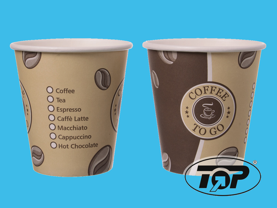 Coffee to go Becher "Topline" einwandig PE beschichtet versch. Größen zur Auswahl