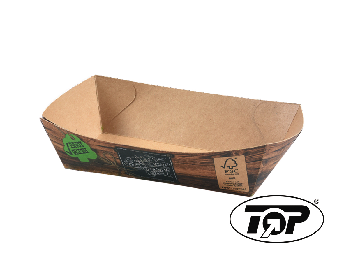 Bio Snackschale XL "Enjoy Green" FSC 155x90x42mm 1000St