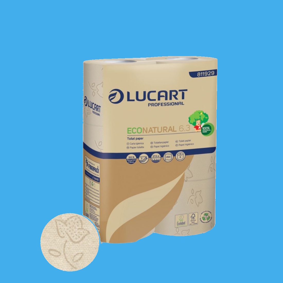 Toilettenpapier 3-lagig Eco Natur/Havanna 150 Blatt 72 Rollen (12x6)