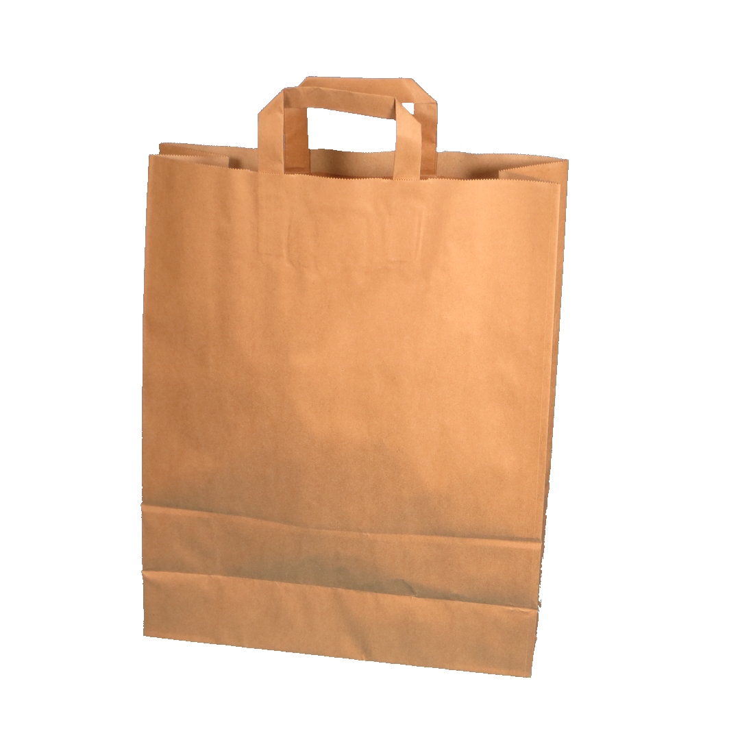 Papiertragetaschen braun groß 32+12x40cm 70g/m² Kraft 250St.