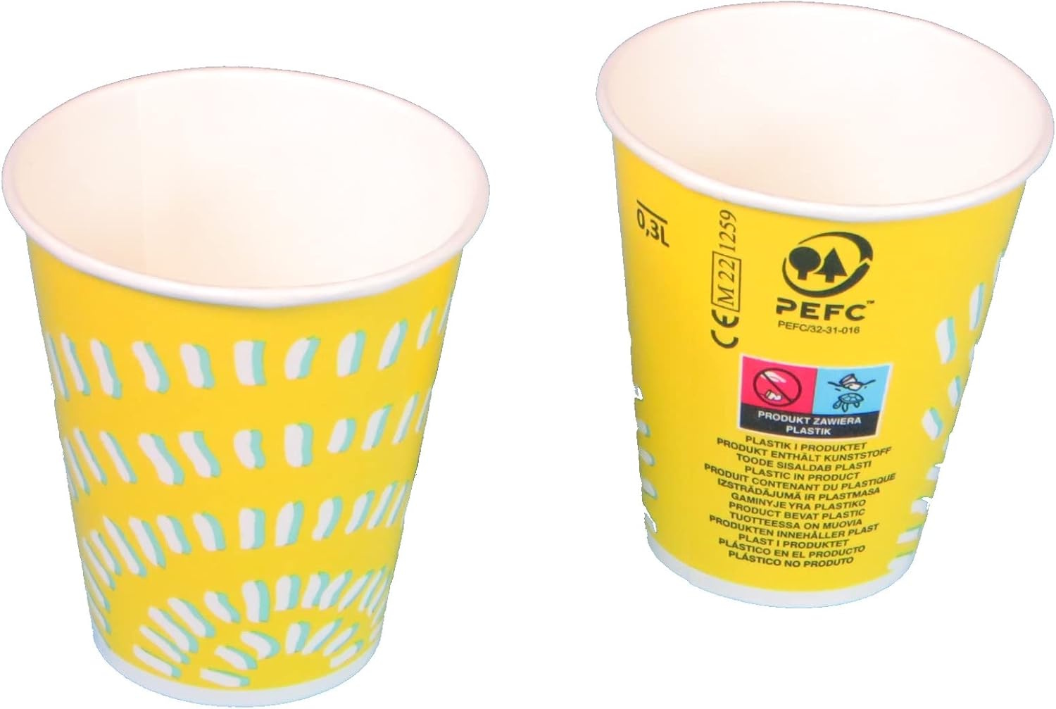 Kaltgetränkebecher Hartpapier 0,3l "Sunrise" gelb Ø90mm 2000St