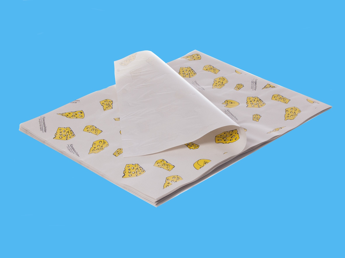 Frischpack Einschlagpapier mit trennbarer Folienlage "Käse" 32x40cm 38g/m² 12,5kg