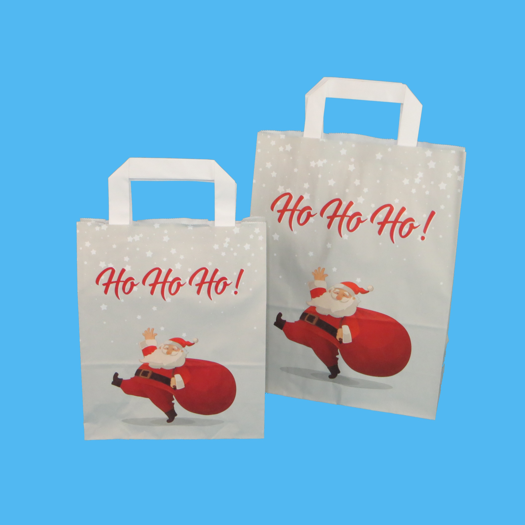 Papiertragetaschen Weihnachten "Santa Claus" 70g/m² verschiedene Größen wählbar