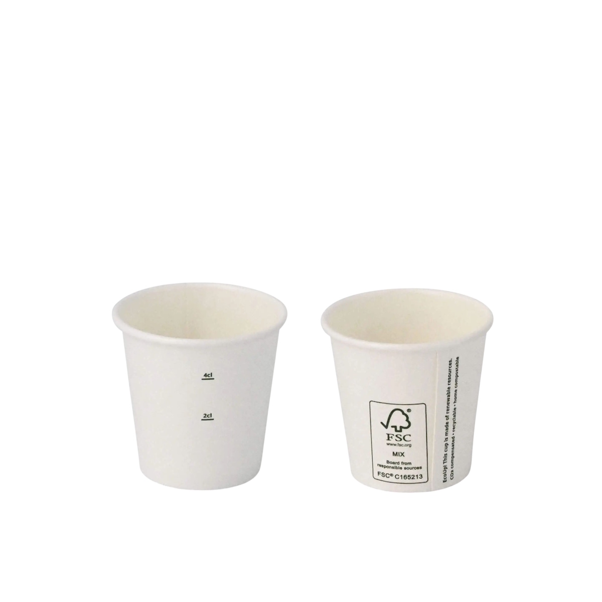 Probierbecher Shot Cups 5oz 2cl/4cl weiß Papier ohne PE/PLA Beschichtung 1000St.