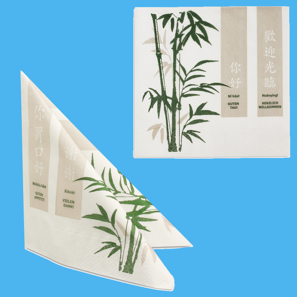 Tissue Servietten "Asia" 40x40cm 3lg 1/4Fa 1600St