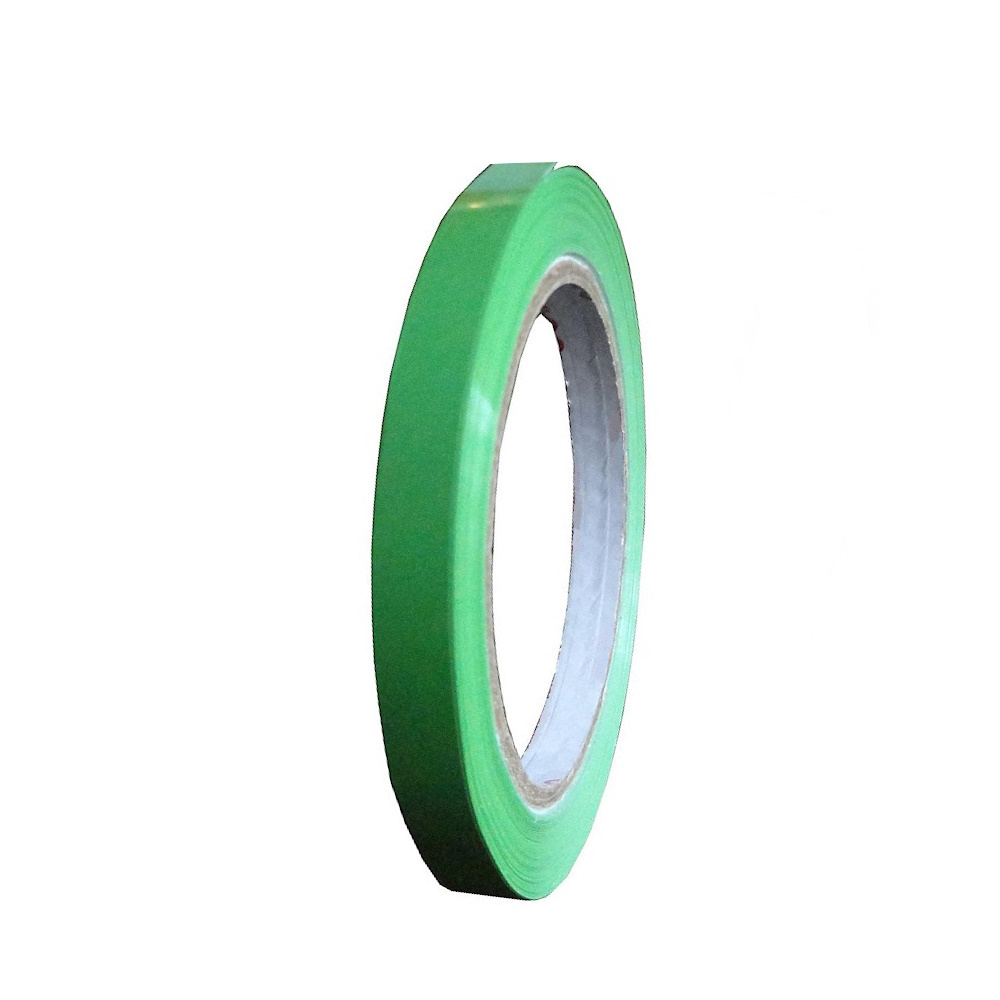 Klebeband Beutelverschlussband grün PVC auf Rolle 9mm/66m 6St