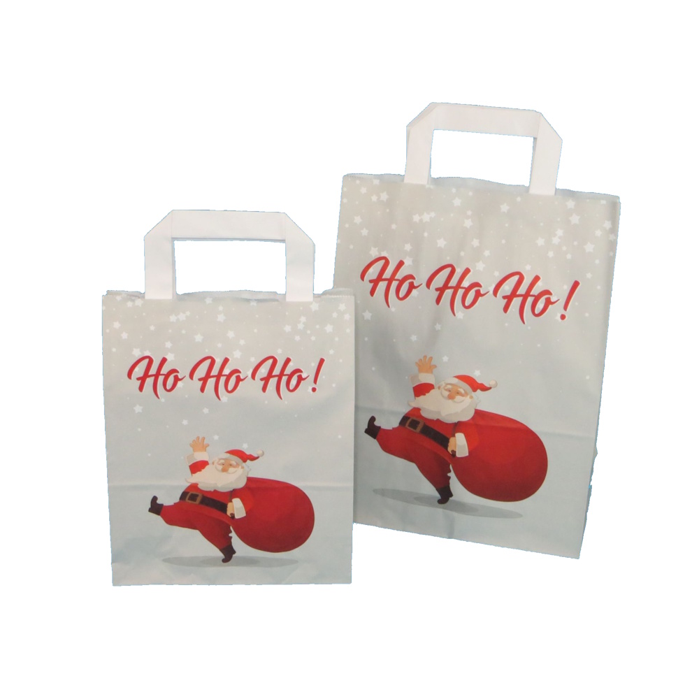 Papiertragetaschen Weihnachten "Santa Claus" 70g/m² 250St. verschiedene Größen wählbar