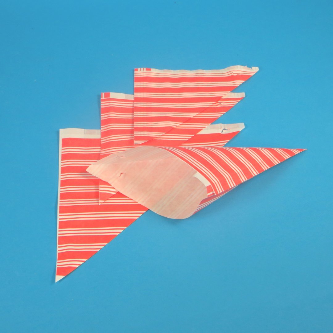 Spitztüten rot/weiß gestreift 50g/m² Kraftpapier 2000St. versch. Größen