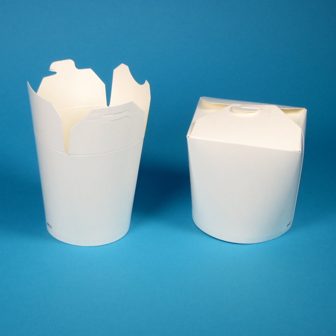 Snack Nudelboxen weiß rund ohne Henkel Papier/PE 500St versch. Größen