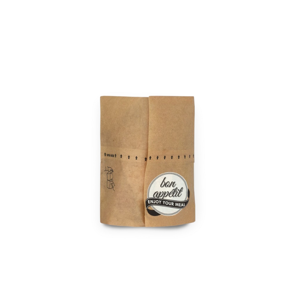 Snack Bag "Bon Appetit" braun 50/50 Papier+Papier 1000St. versch. Größen wählbar