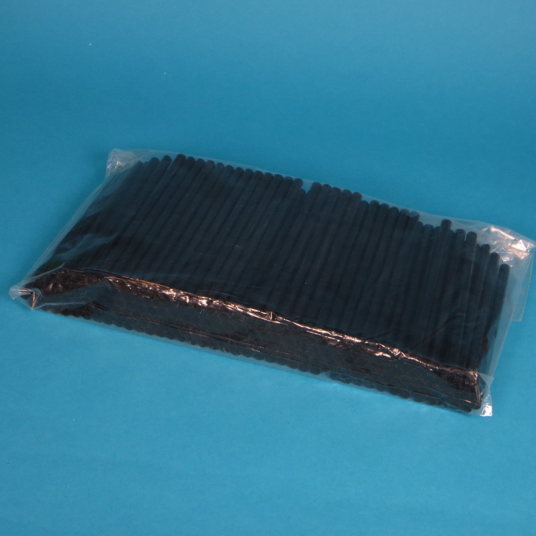 Mehrweg Longdrink Trinkhalme schwarz kurz einzeln gehüllt Ø7mm 15cmPP recycelbar 500St