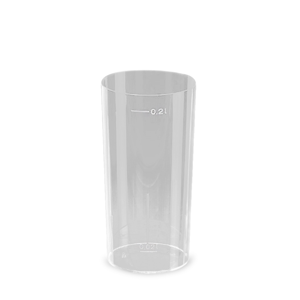 Longdrink Kunststoffglas klar Eichstrich bei 2cl & 200ml 500St