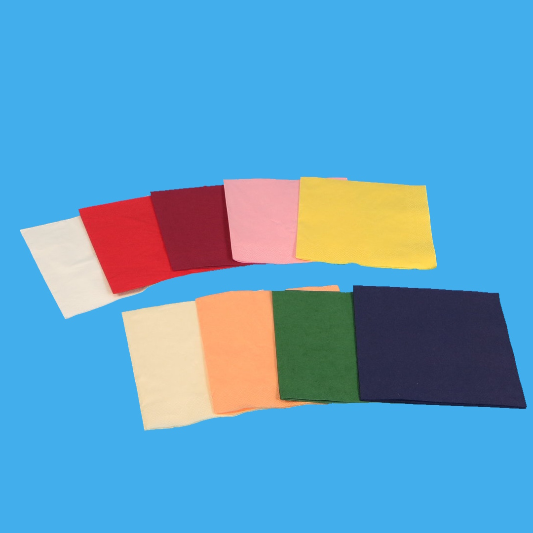 Cocktail Servietten Tissue 24x24cm 1/4 3-lagig 1000St. versch. Farben