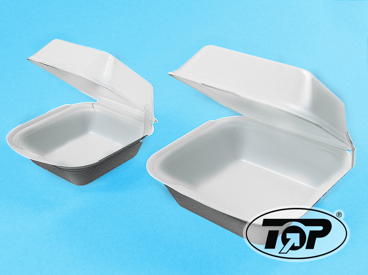 Hamburgerbox HP6 geschäumt weiß groß 145x145x70mm 500St. Hamburgerbox HP6 geschäumt weiß groß 145x145x70mm 500St.