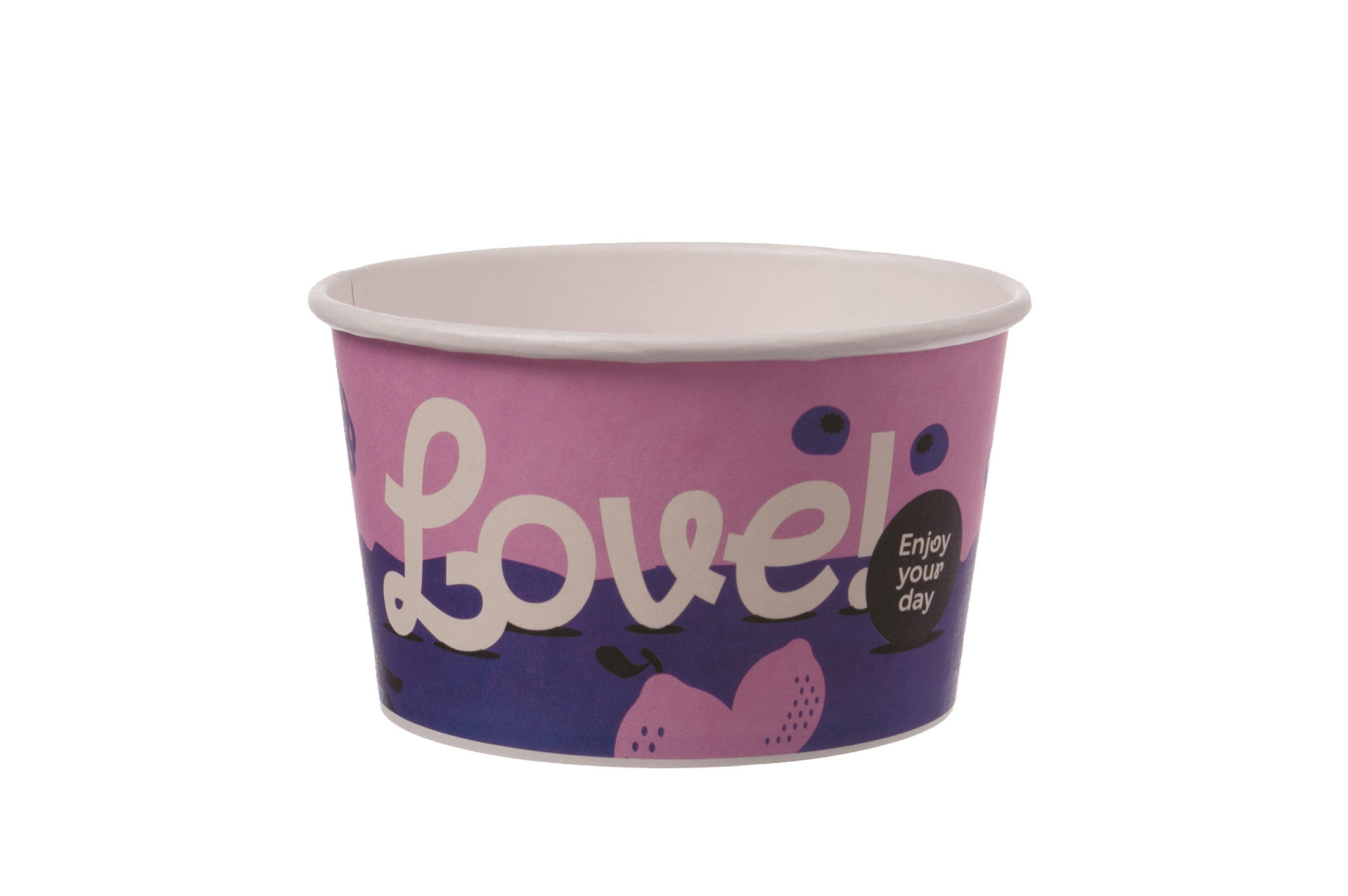 Eisbecher Papier/PE mit Neutralmotiv "Top Fruits" verschiedene Größen