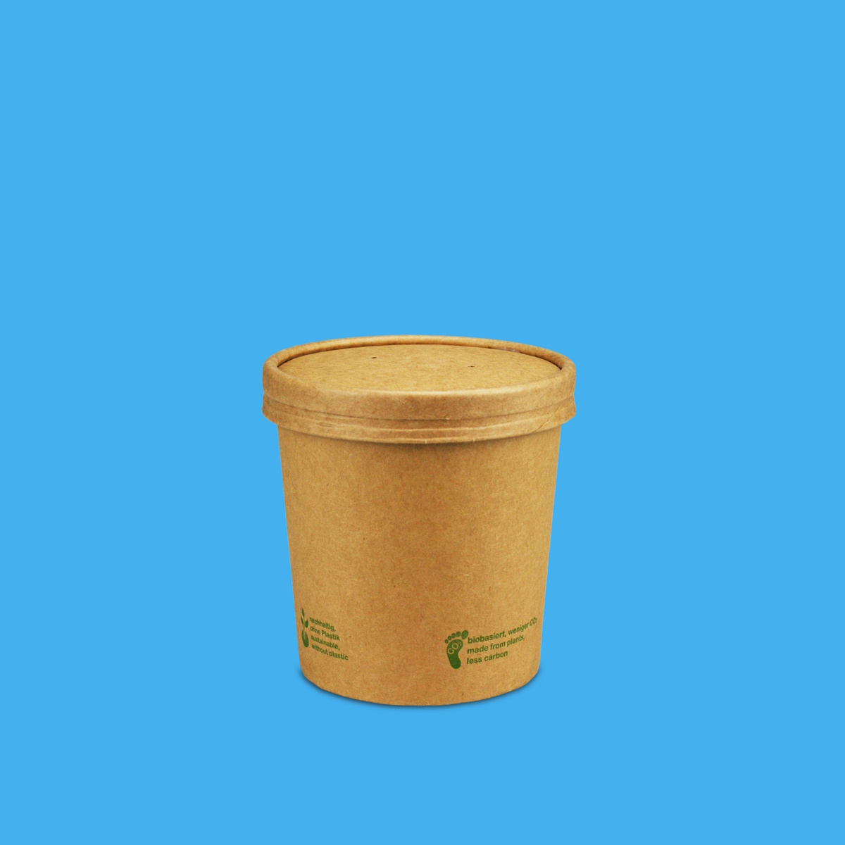 Bio Thermobecher heiß & kalt 20oz/570ml braun Karton/PLA inkl. Deckel 250St.