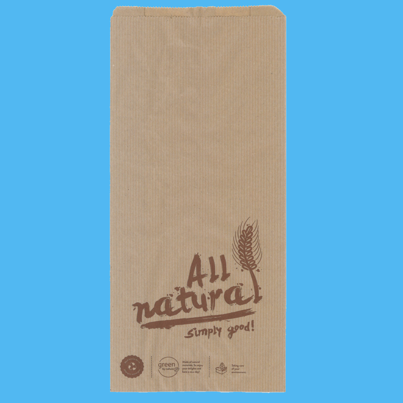 Bäckerfaltenbeutel braun "All Natural" 1000St versch. Größen