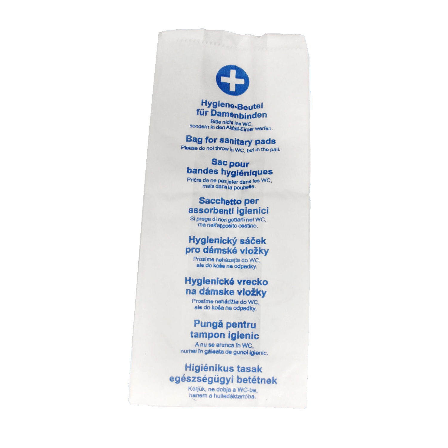 Hygienebeutel Cellulose weiß 11+6x32cm  1000St.