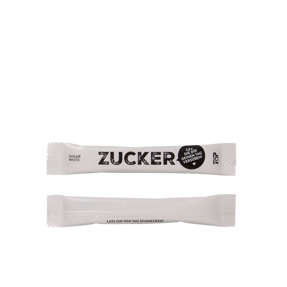 Zuckersticks 3,6g Neutraldruck weißer Zucker 2000St.