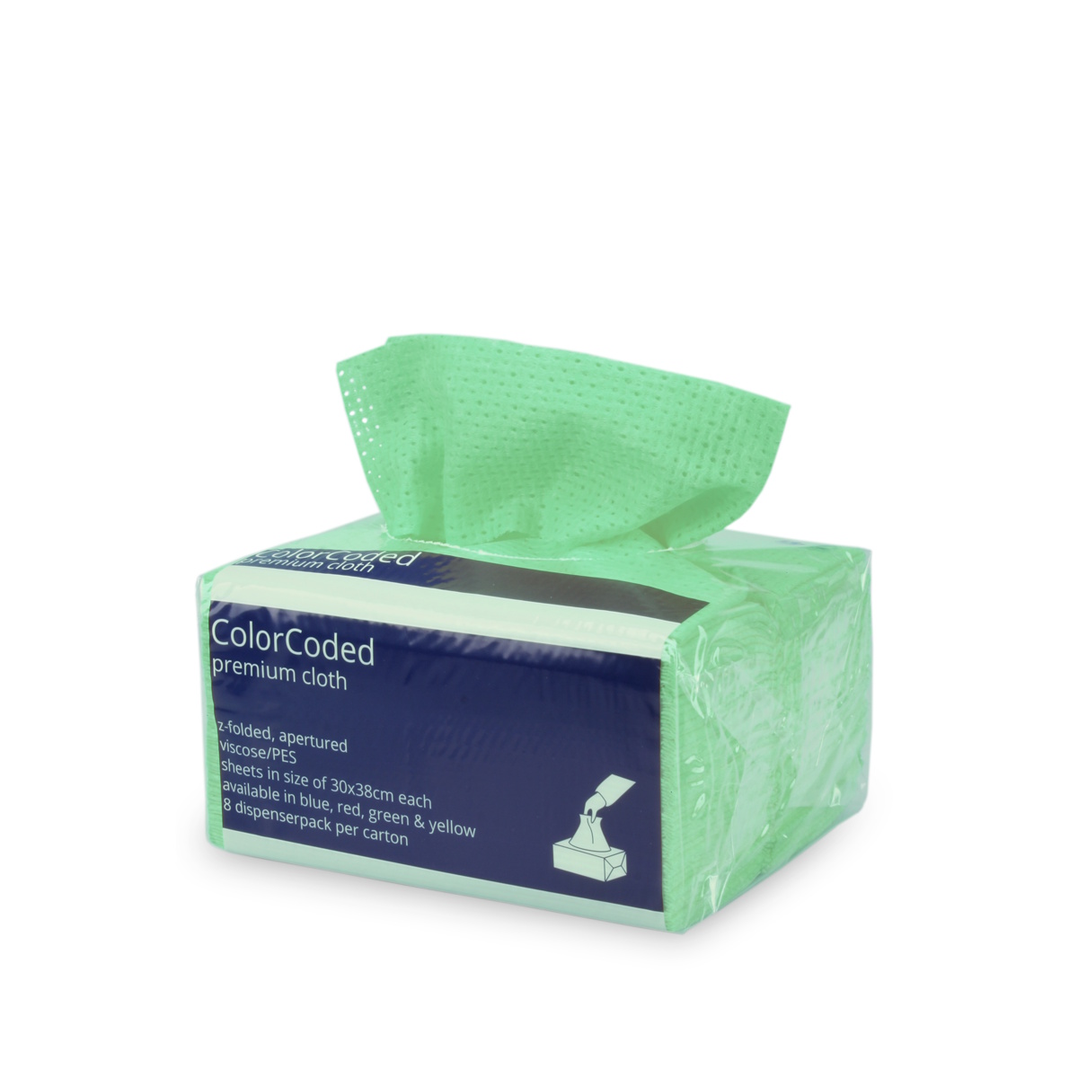 Spezial Wischtücher 30x38cm 75g/m² Vlies grün im Folienspender 320St (8x40) 