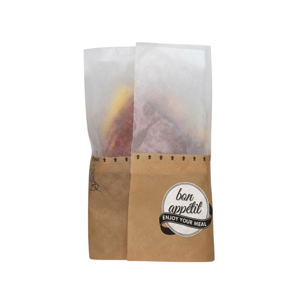 Snack Bag "Bon Appetit" braun 50/50 Papier+Pergamin 1000St. versch. Größen wählbar