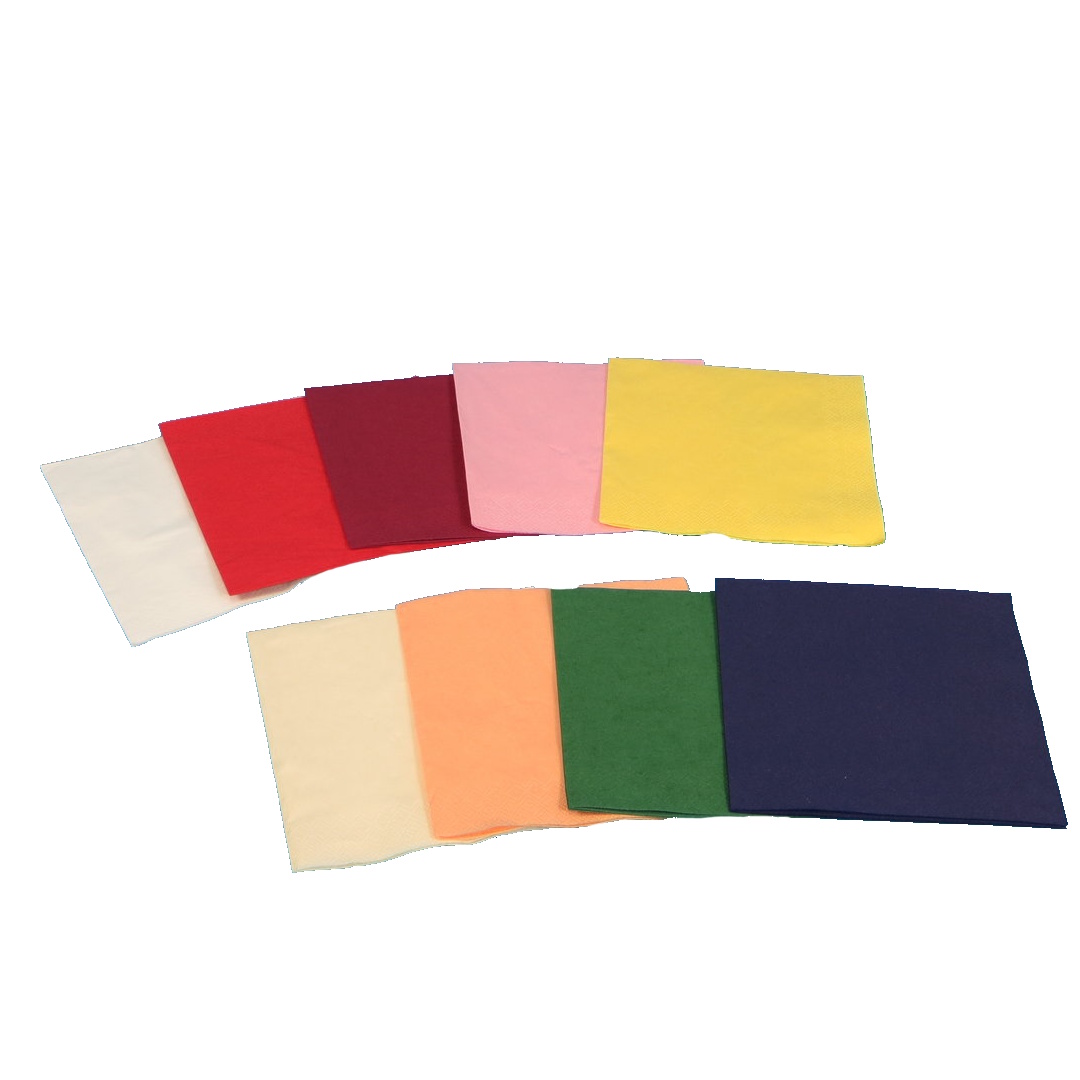 Cocktail Servietten Tissue 24x24cm 1/4 3-lagig 1000St. versch. Farben