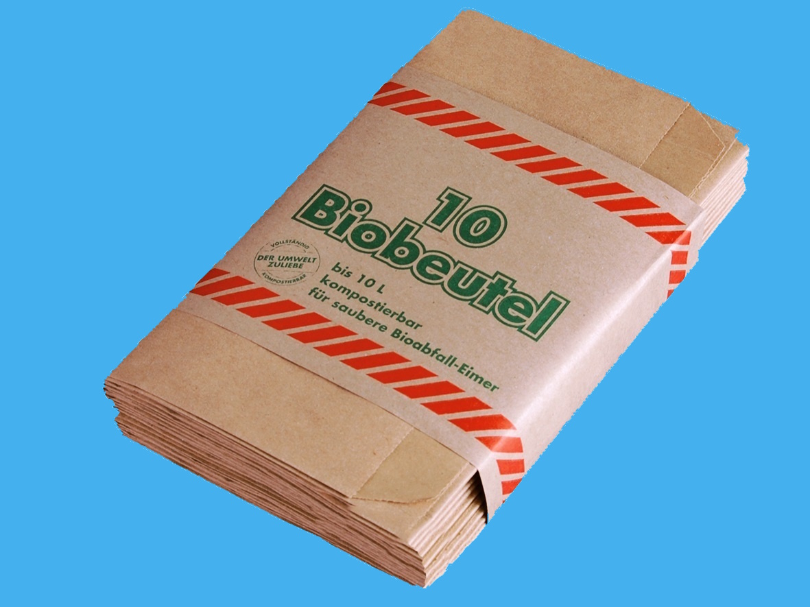 Bio Müllbeutel Papier braun 10l 20+15x35cm kompostierbar 300St.