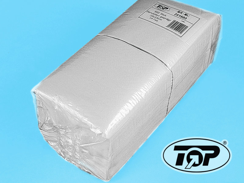 Prägeservietten 1lg 33x33cm 1/4 Falz weiß 4500St