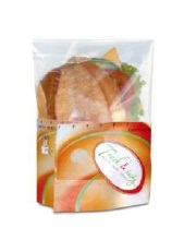 Snack Bag M "Fresh & Tasty" mitAbreißfolie 180x70x225mm 1000St