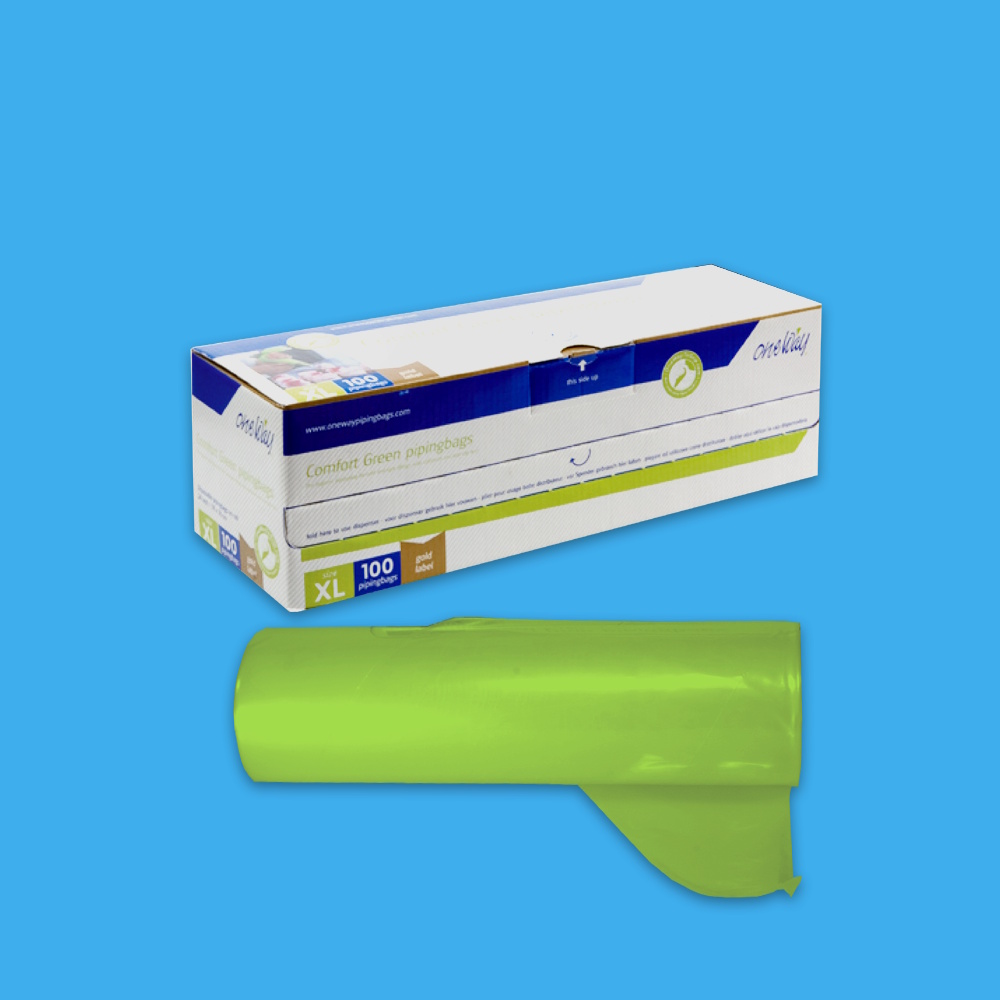 Einweg Spritzbeutel 55x28cm im Spender Premium 6-lagig LDPE 80my 100St