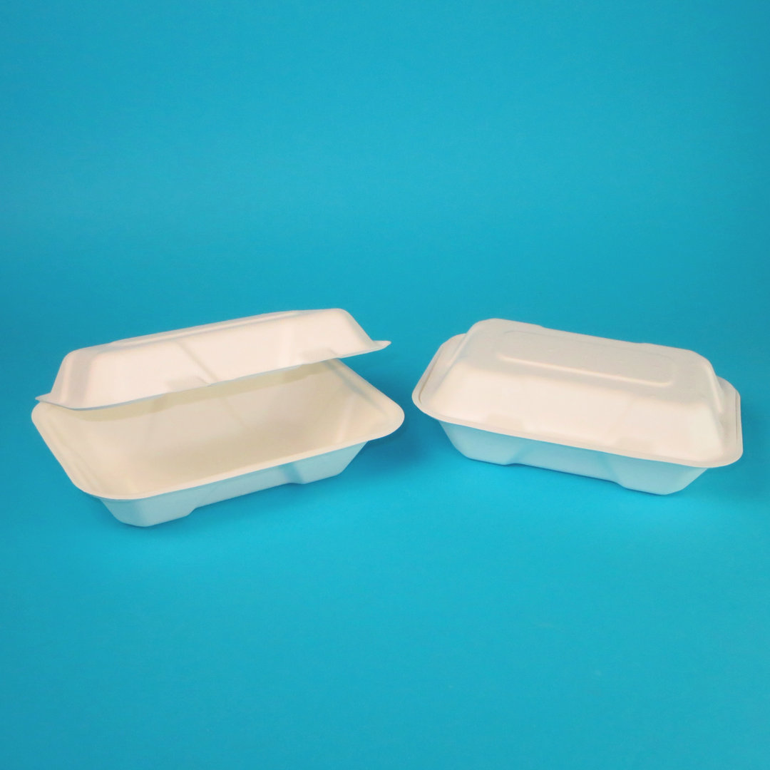 Bio Snackboxen Bagasse/Zuckerrohr 244x162x72mm weiß 500St