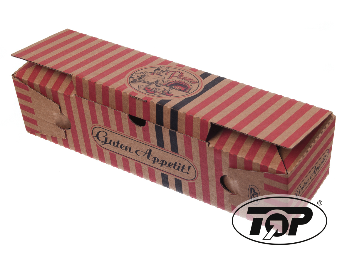 Pizza Rollo Boxen braun mit Neutraldruck 7x8x28xm 200St.