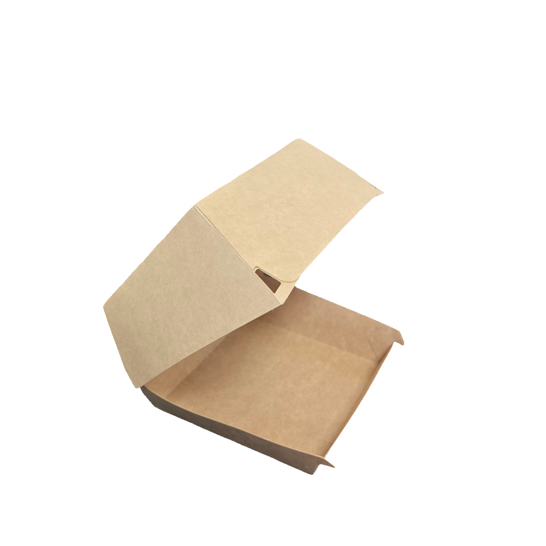 Bio Hamburgerboxen braun Frischfaser fettdicht ohne Plastikbeschichtung L & XL zur Auswahl