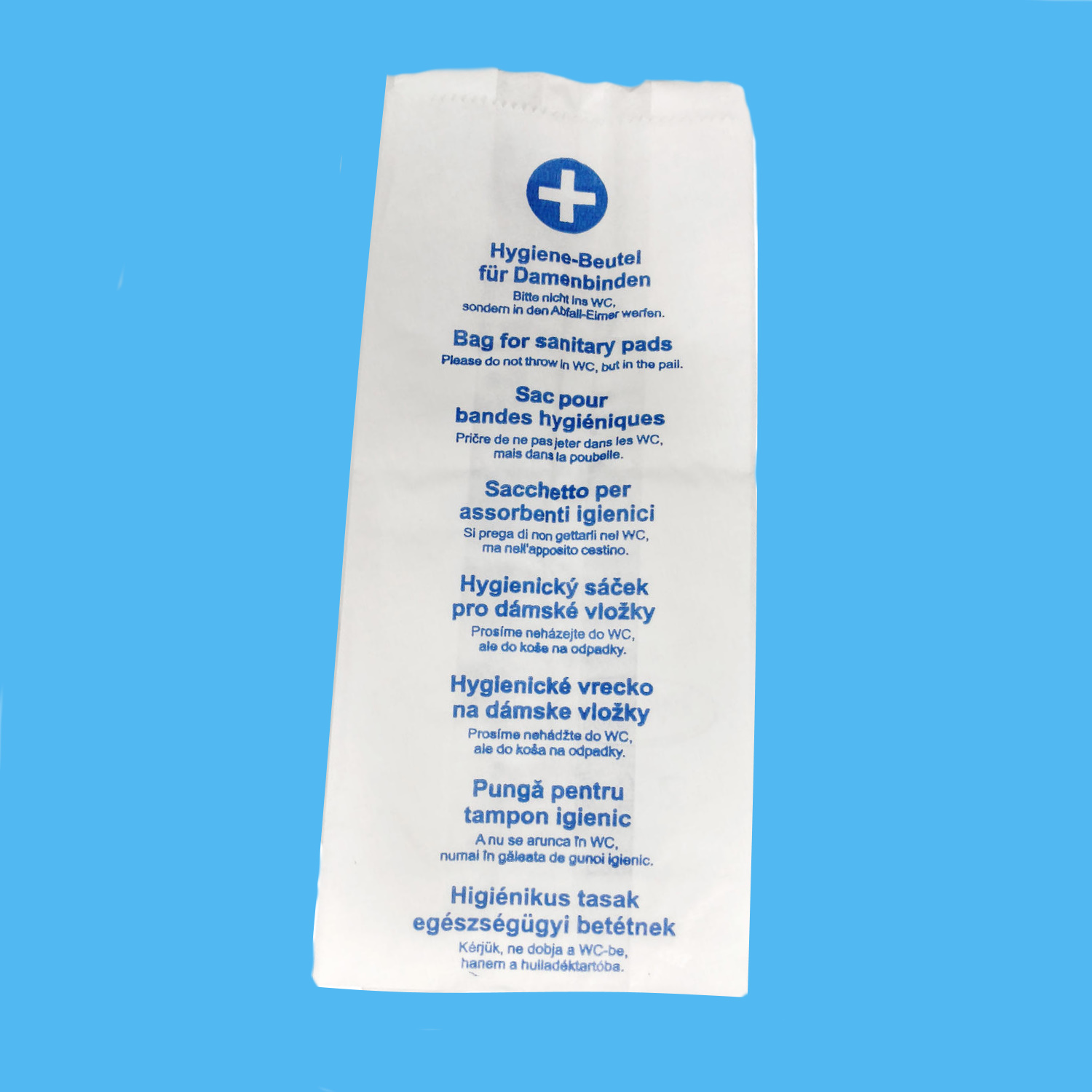 Hygienebeutel Cellulose weiß 11+6x32cm  1.000St.