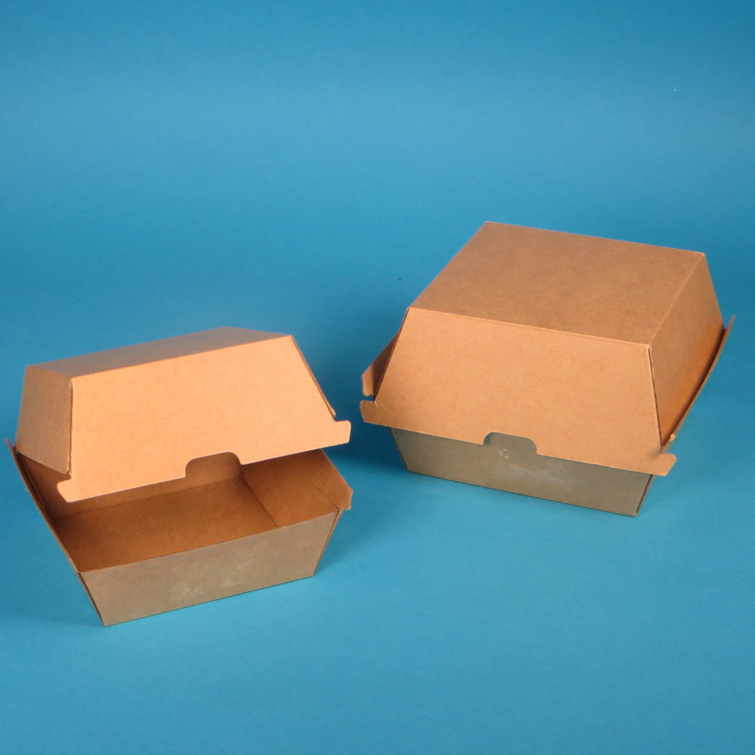 Bio Hamburgerbox braun Kraft extrastark 130x140x80mm 300St