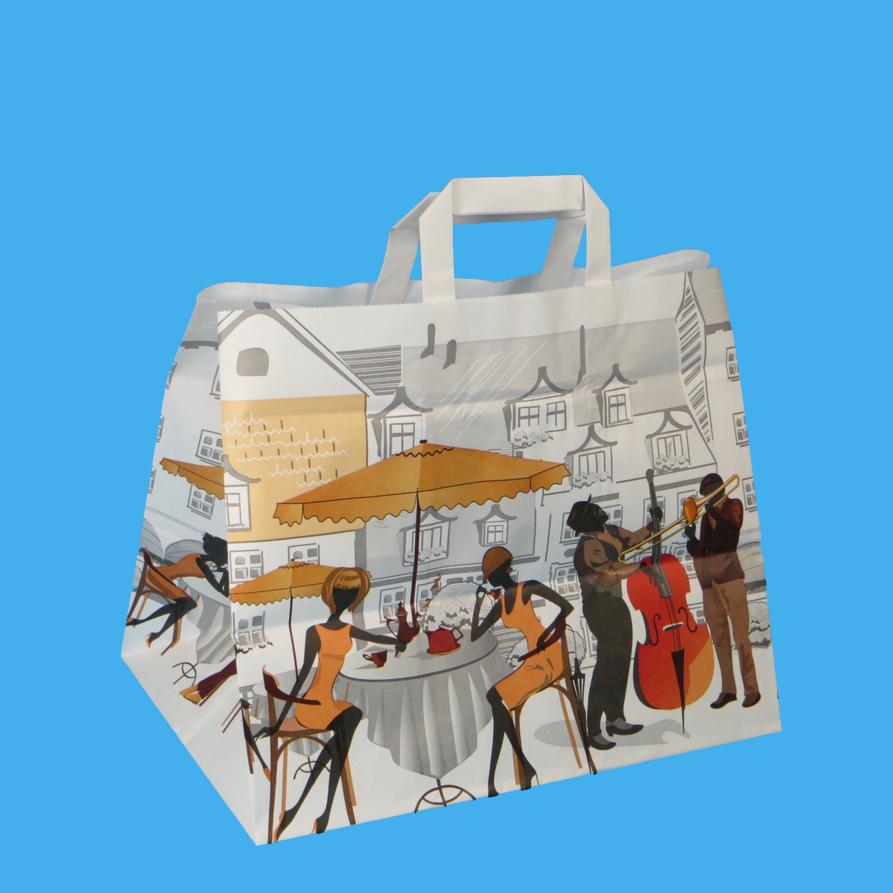 Papiertragetaschen mit Motiv "Bella Vita" 32+22x27cm 80g 250St