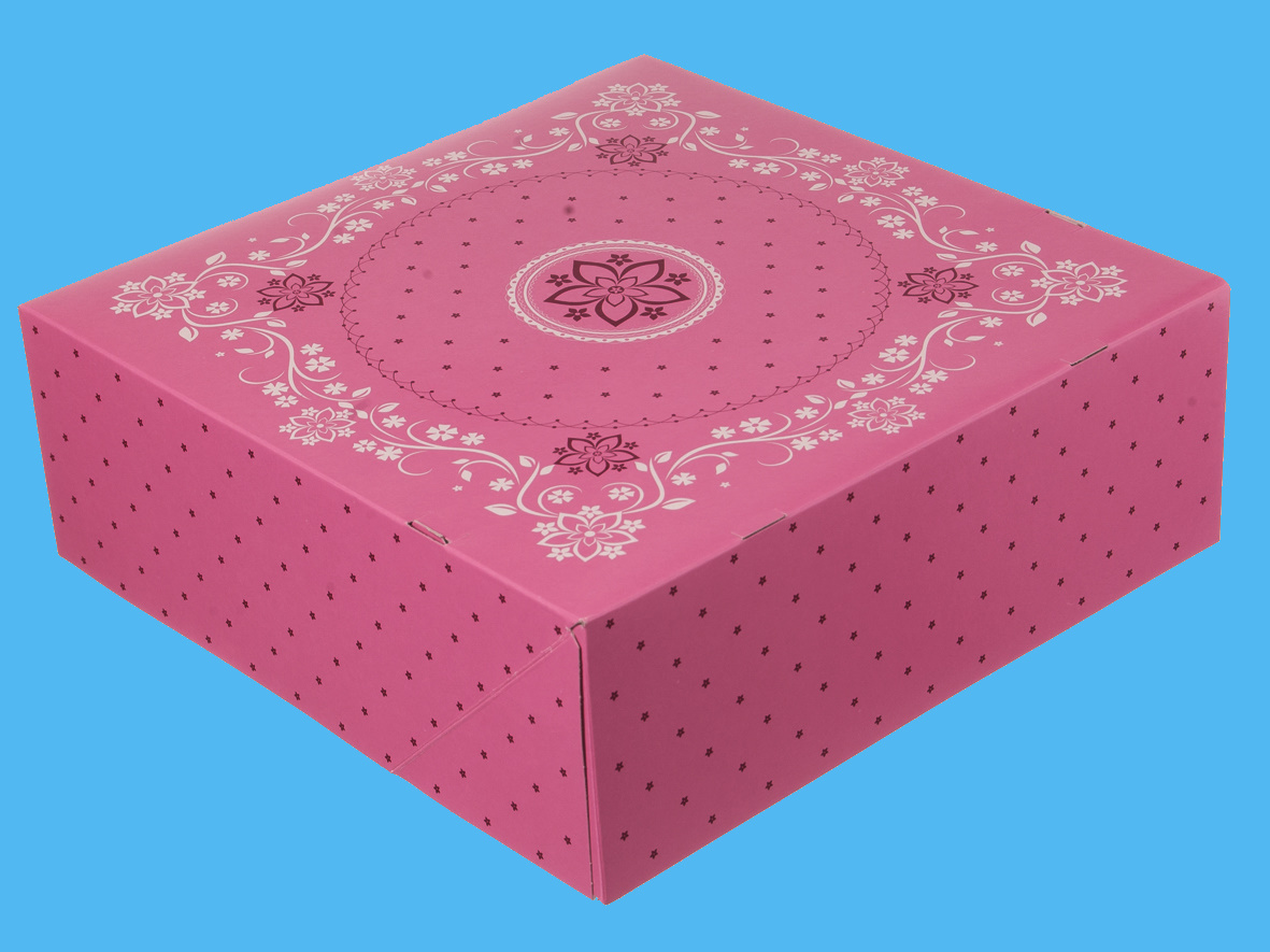 Tortenkartons mit Deckel 1-teilig pink 34x34x11cm 50St.