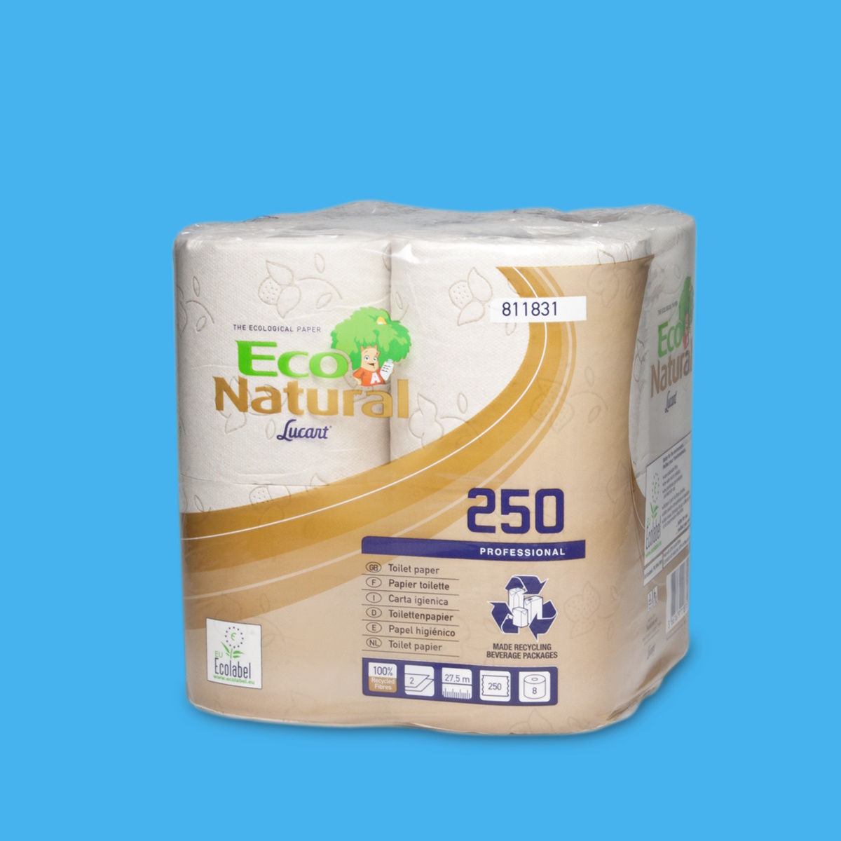 Toilettenpapier Kleinrolle havanna/natur 2-lagig 250 Blatt 64 Rollen (8x8)