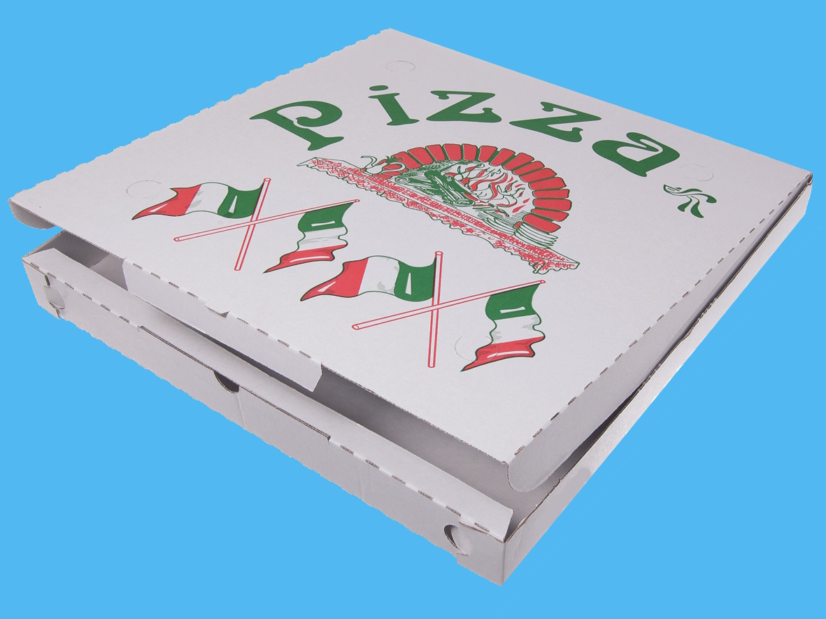 Pizzakartons 50x50x7cm "Italienische Flagge" extra hoch Taglio Kraft 50St.