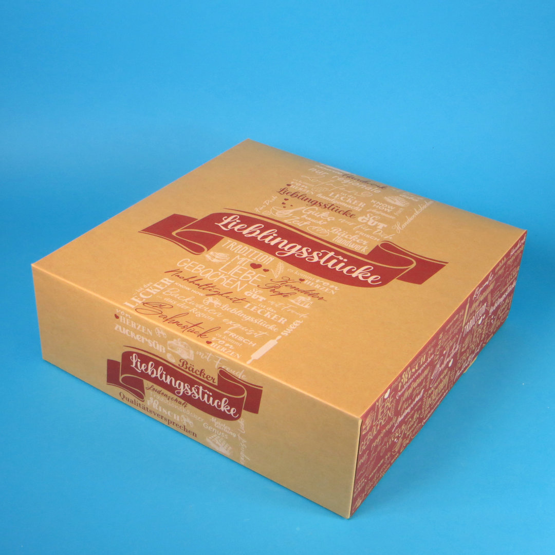 Tortenkartons "Lieblingsstücke" einteilig 34x34x11cm 50St