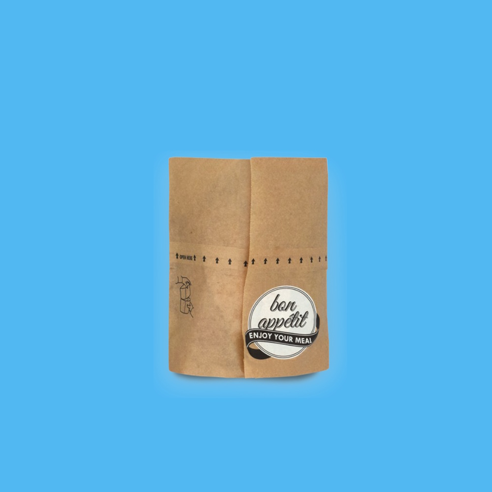 Snack Bag "Bon Appetit" braun 50/50 Papier+Papier 1000St. versch. Größen wählbar